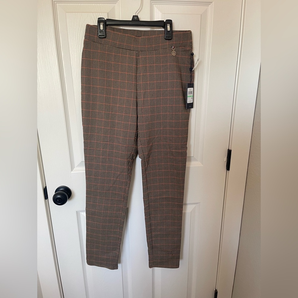 Tommy Hilfiger Brown and Black Dress Pants with Classic Check Pattern